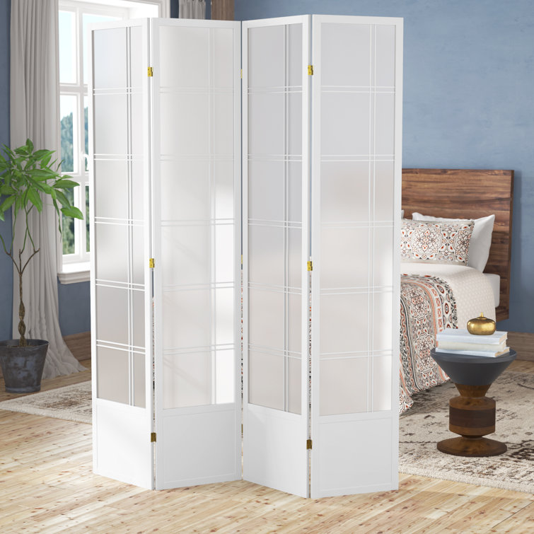 Keitez Folding Room Divider, White
